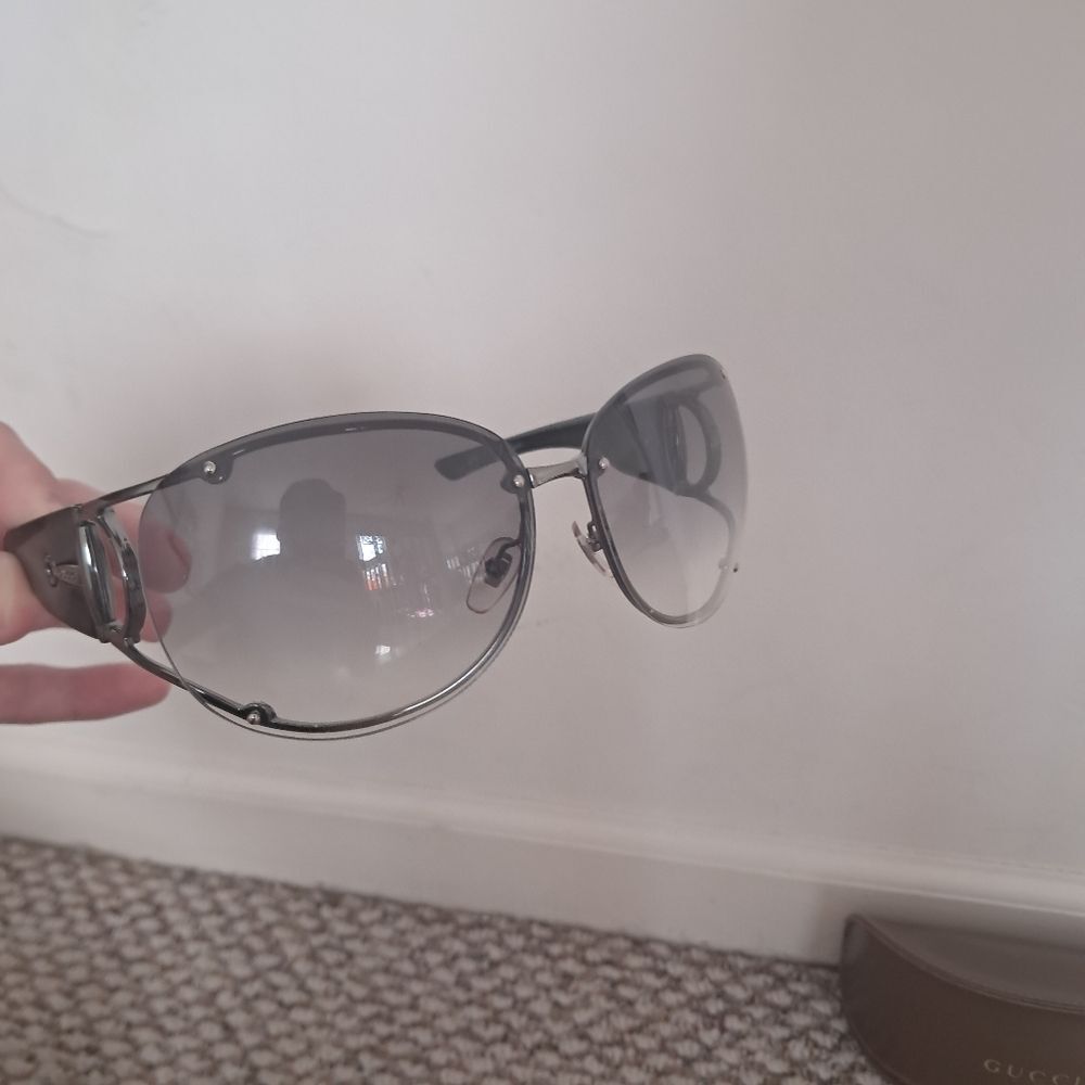 Gucci Women's Glasses Authentic Vintage Y2K Oval Curved Designer Luxury - Picture 3 of 12